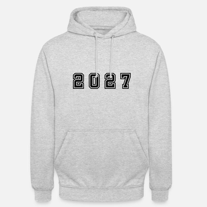 Numéro de l’année 2027 - Sweat-shirt à capuche unisexe - gris clair chiné