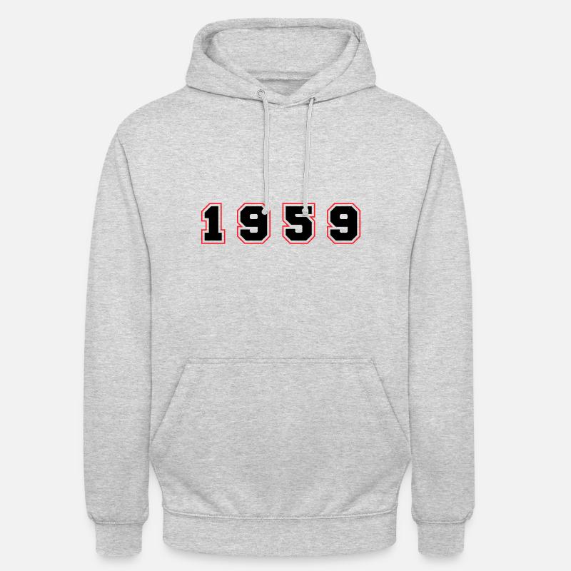 Numéro de l’année 1959 - Sweat-shirt à capuche unisexe - gris clair chiné