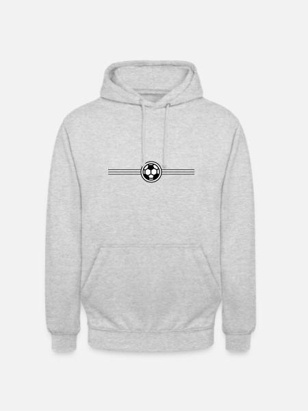 fussball linie - Unisex Hoodie - Hellgrau meliert