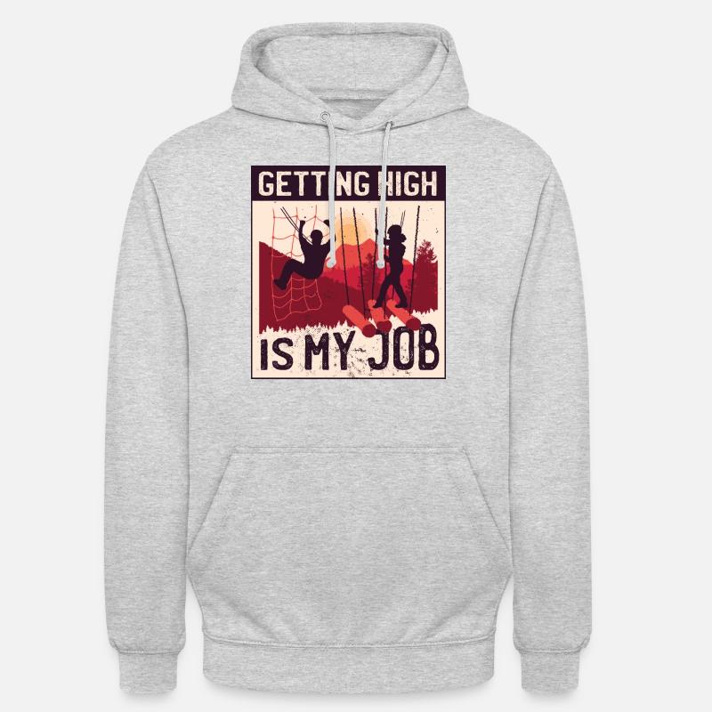 Hochseilgarten Klettern Geschenk witziger Spruch - Unisex Hoodie - Hellgrau meliert