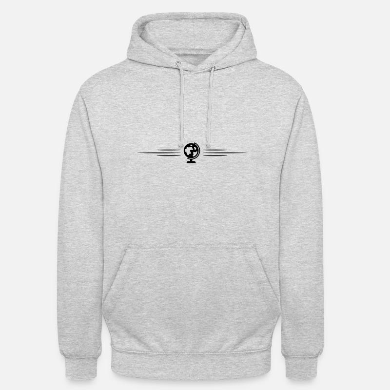 Globus Linie icon - Unisex Hoodie - Hellgrau meliert