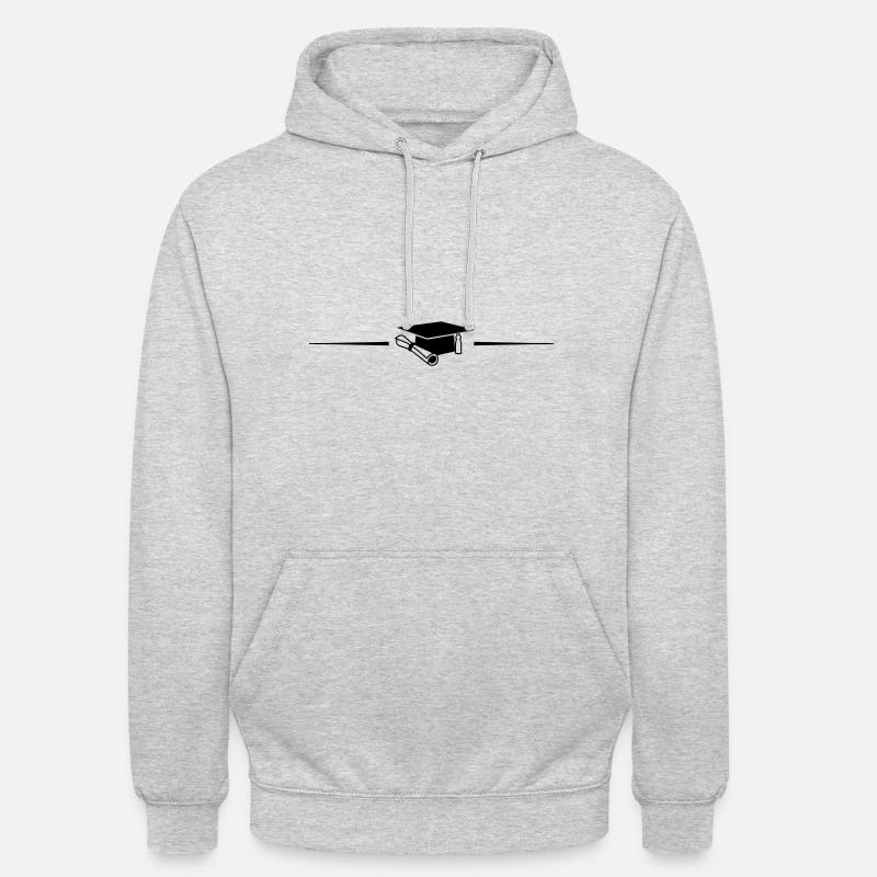 Ligne de casquette étudiante - Sweat-shirt à capuche unisexe - gris clair chiné