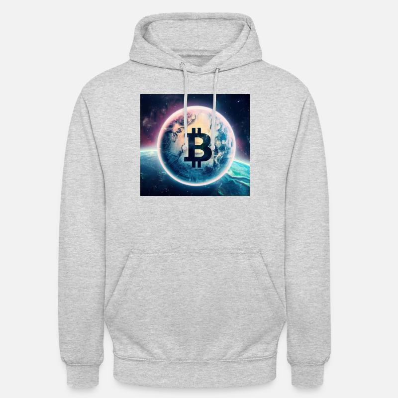 Bitcoin découvre l’espace - Sweat-shirt à capuche unisexe - gris clair chiné