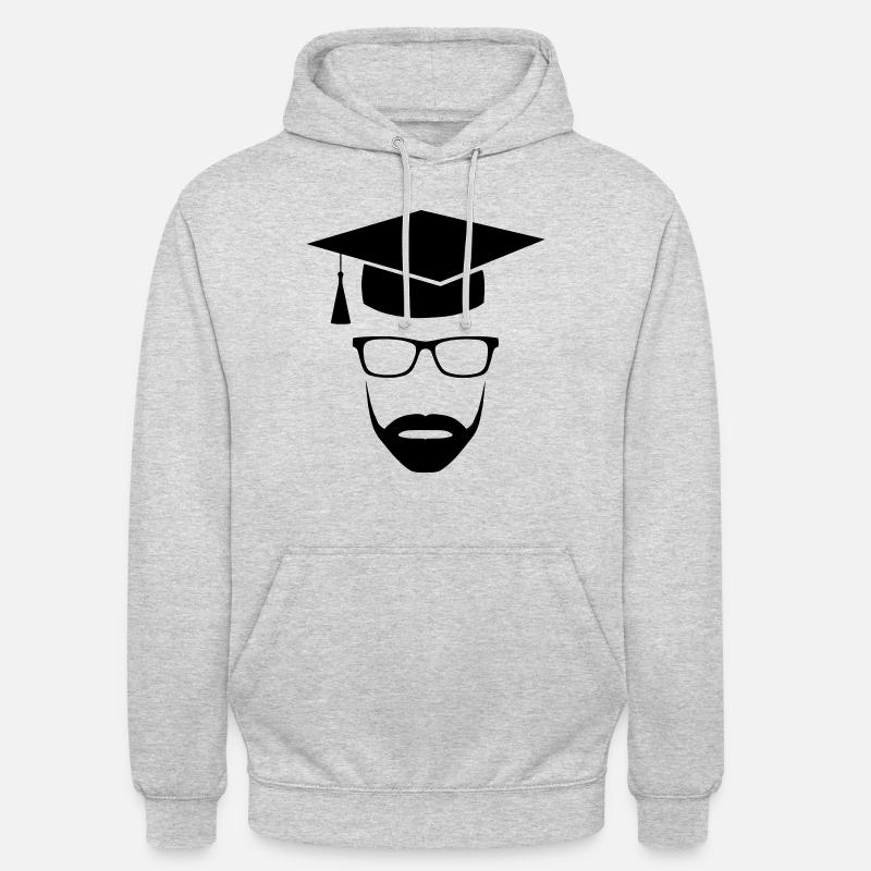 Master Uni Nerd with Beard - Unisex Hoodie - light heather grey