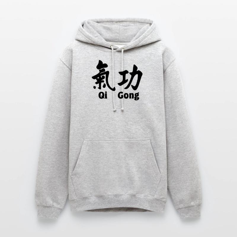 QI gong script avec texte horizontal Sweat-shirt à capuche unisexe