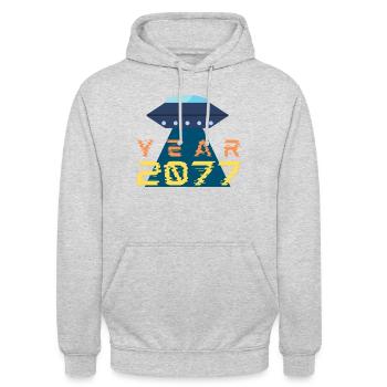 Ufo - Unisex Hoodie - Hellgrau meliert - Vorne - Alina (178cm) & Michal (187cm)