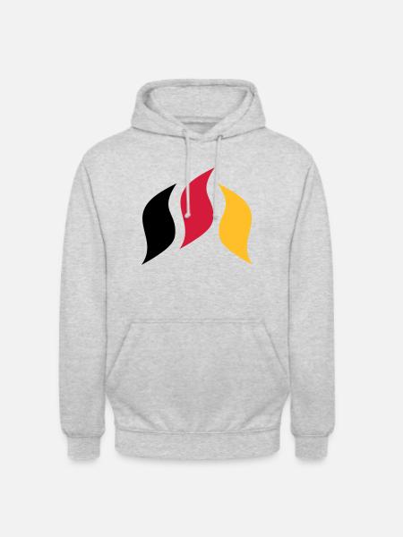 Drapeau pays flammes - Sweat-shirt à capuche unisexe - gris clair chiné
