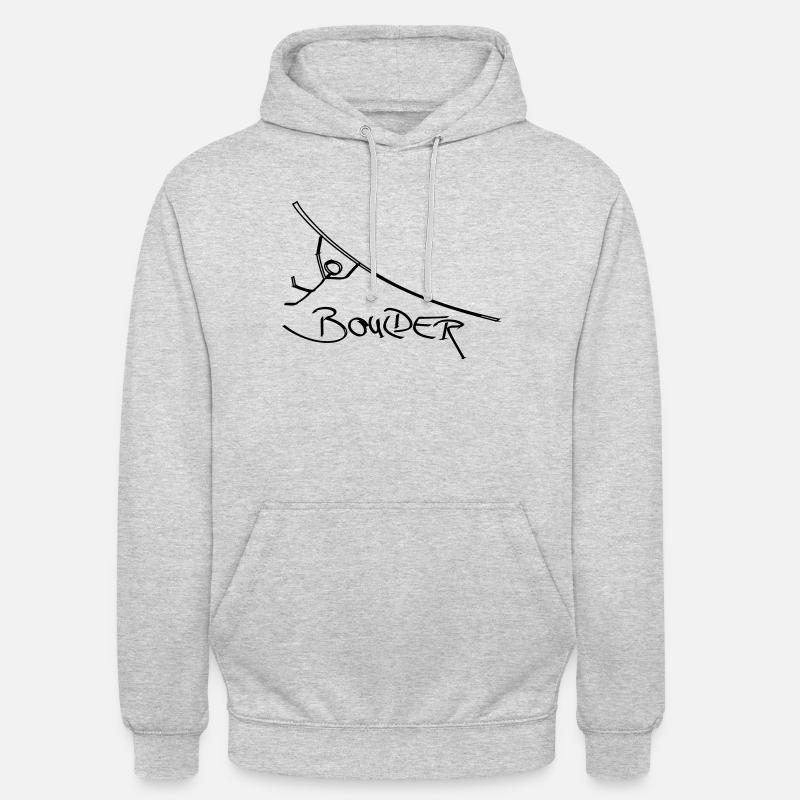 Boulder bouldern Strichmännchen Klettern Kletterer - Unisex Hoodie - Hellgrau meliert