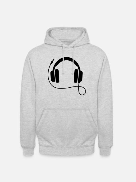 Kopfhörer Symbol - Unisex Hoodie - Hellgrau meliert