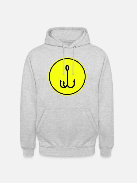 Fishing hook angler icon - Unisex Hoodie - light heather grey