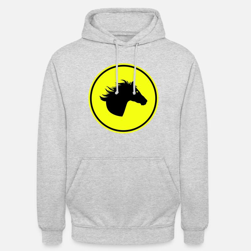 Icône Cheval Cheval - Sweat-shirt à capuche unisexe - gris clair chiné