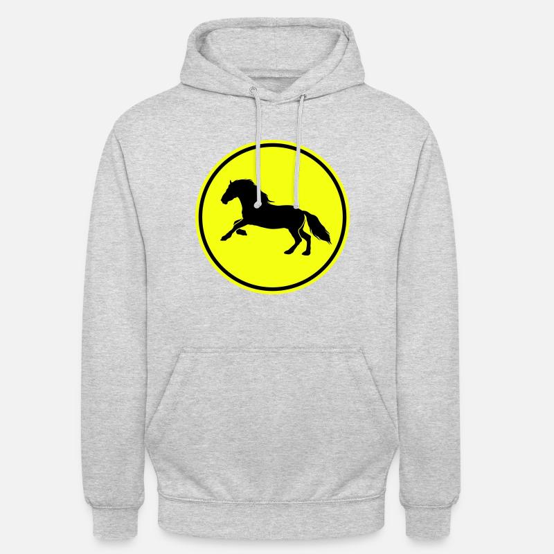 Icône Cheval Cheval - Sweat-shirt à capuche unisexe - gris clair chiné