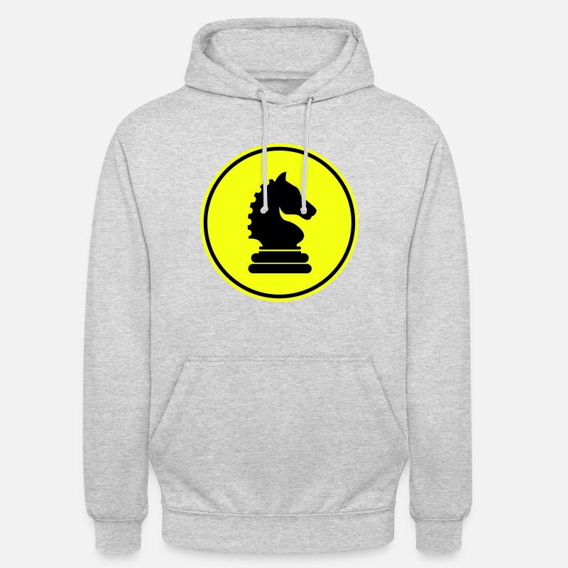 Pferd Schachfigur - Unisex Hoodie - Hellgrau meliert
