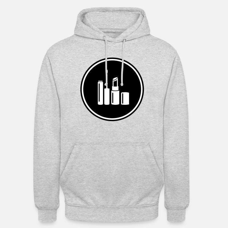Make Up Kosmetik Icon - Unisex Hoodie - Hellgrau meliert