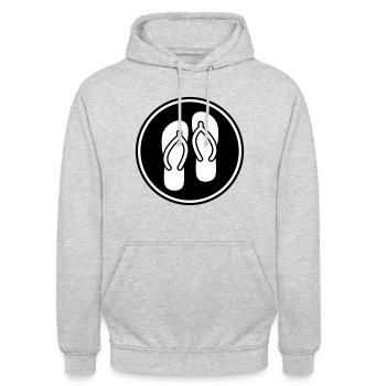 Flip-flops icon - Unisex Hoodie - light heather grey - Front - Alina (178cm) & Michal (187cm)