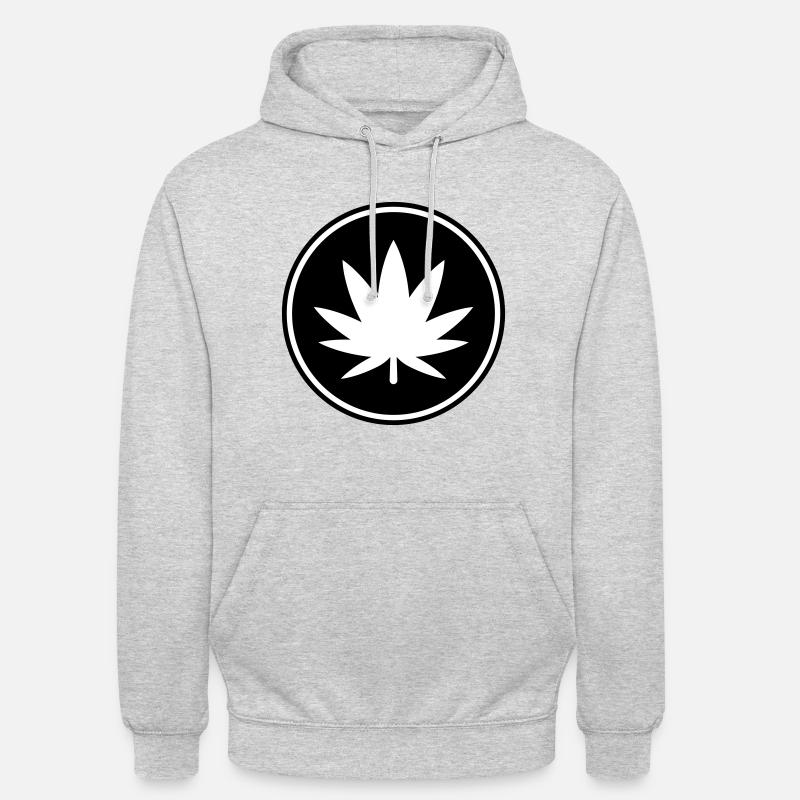 Icône de feuille de chanvre - Sweat-shirt à capuche unisexe - gris clair chiné