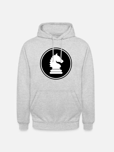 pièce d'échecs cheval - Sweat-shirt à capuche unisexe - gris clair chiné