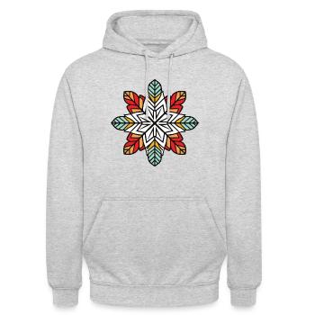 Frost Symbol Winter Flocke - Unisex Hoodie - Hellgrau meliert - Vorne - Alina (178cm) & Michal (187cm)
