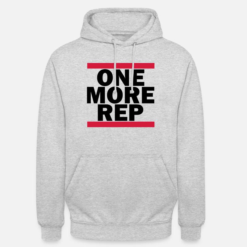 GYM, ONE MORE REPEAT - Unisex Hoodie - Hellgrau meliert