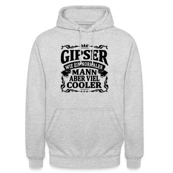 gipser aber viel cooler - Unisex Hoodie - Hellgrau meliert - Vorne - Alina (178cm) & Michal (187cm)