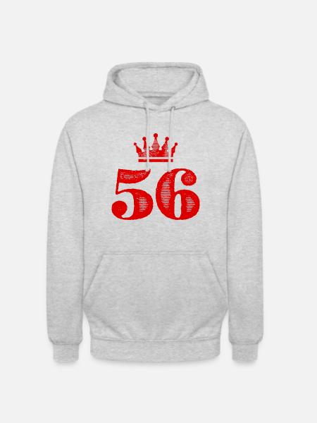 56 Number crown - Unisex Hoodie - light heather grey