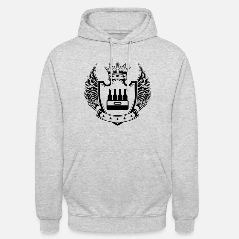 Caisse de bouteille de bière - Sweat-shirt à capuche unisexe - gris clair chiné