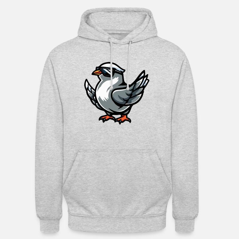 Taube Vogel Cool Comic - Unisex Hoodie - Hellgrau meliert