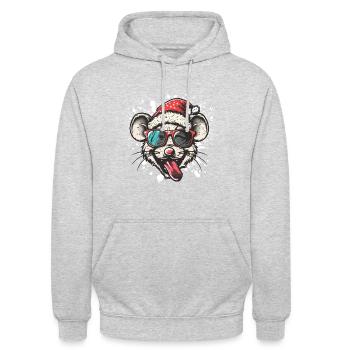 Mouse Christmas Funny - Unisex Hoodie - light heather grey - Front - Alina (178cm) & Michal (187cm)