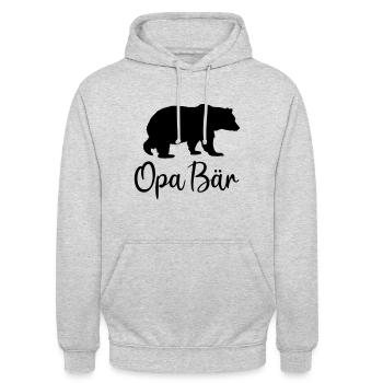 Opa Bär Bester Opi Großvater Geschenk cool Enkel - Unisex Hoodie - Hellgrau meliert - Vorne - Alina (178cm) & Michal (187cm)