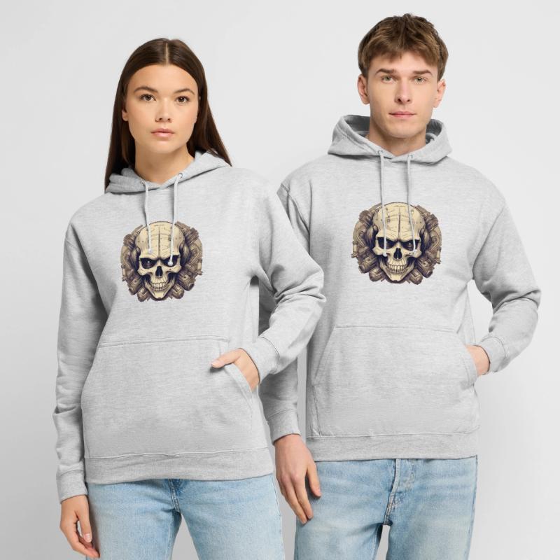 Bionic Schädel - Comic-Stil Logo Unisex Hoodie