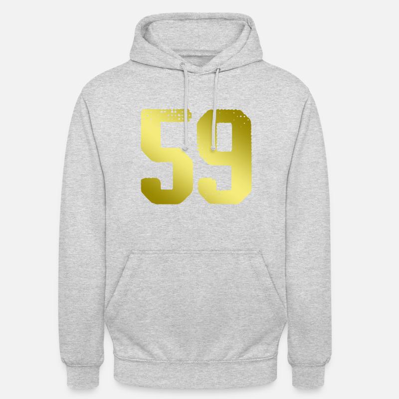 maillot numéro 59 - Sweat-shirt à capuche unisexe - gris clair chiné