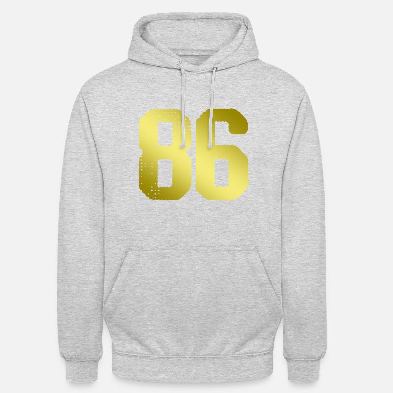 maillot numéro 86 - Sweat-shirt à capuche unisexe - gris clair chiné