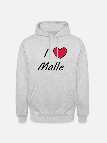 Malle - Unisex Hoodie - Hellgrau meliert