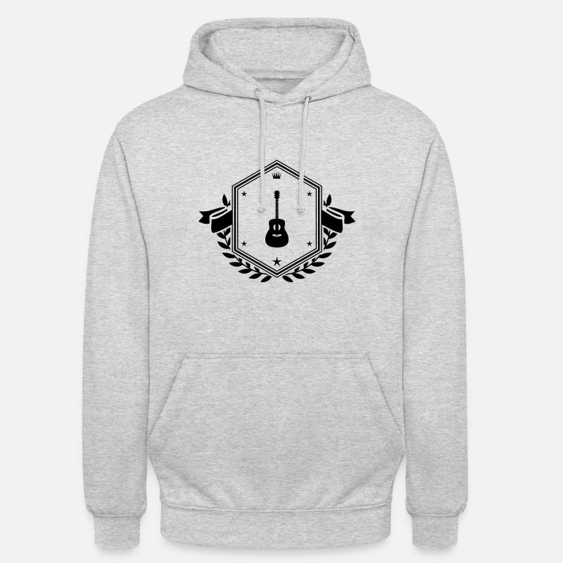 Stemma acustico della chitarra - Felpa con cappuccio unisex - grigio chiaro melange