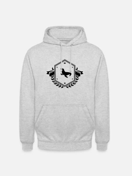 Seehund Wappen - Unisex Hoodie - Hellgrau meliert