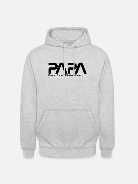 PAPA astronaute - Sweat-shirt à capuche unisexe - gris clair chiné