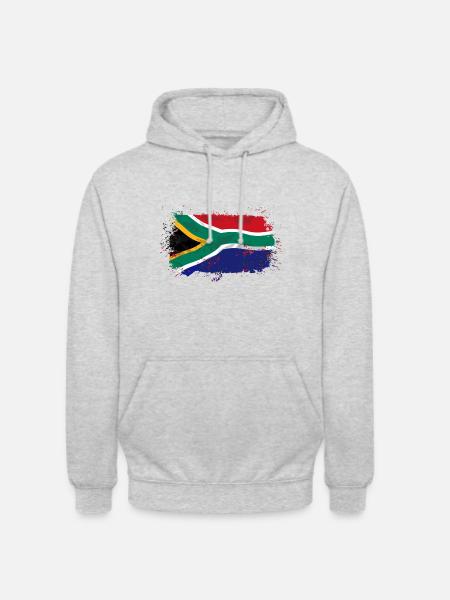 South Africa Flag - Unisex Hoodie - Hellgrau meliert