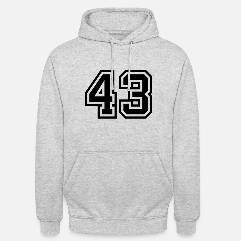 43 Symbole numérique - Sweat-shirt à capuche unisexe - gris clair chiné