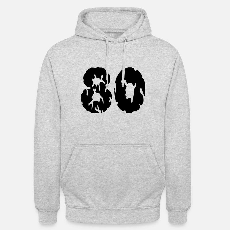 Maillot 80 numéro - Sweat-shirt à capuche unisexe - gris clair chiné
