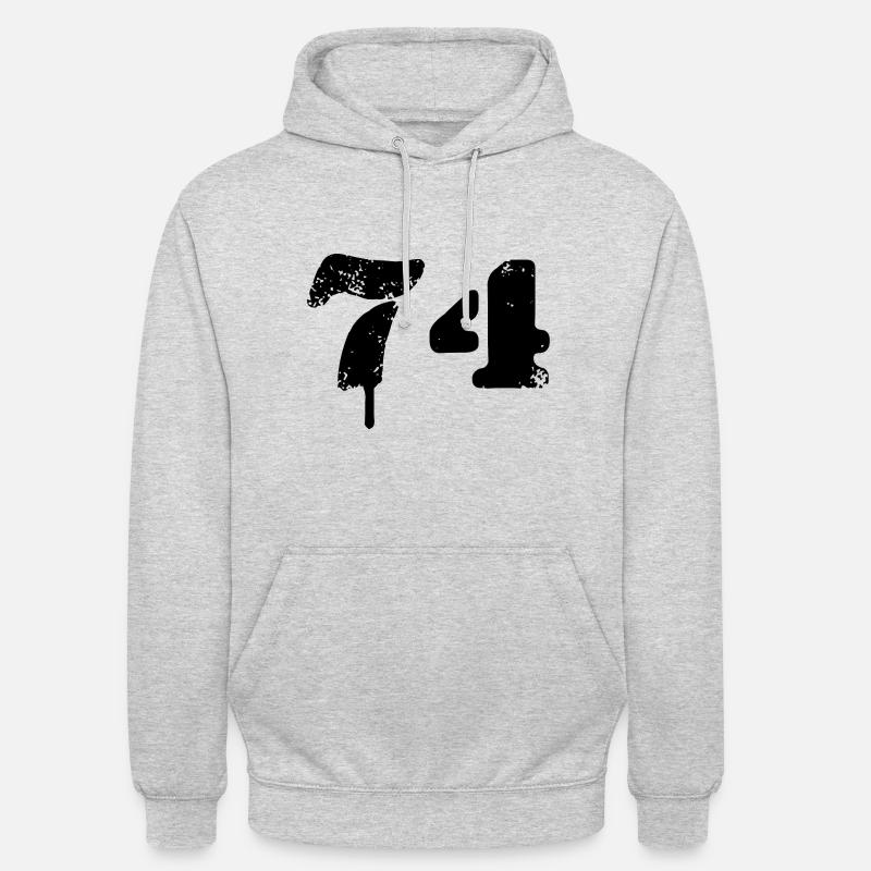 Symbole numérique 74 - Sweat-shirt à capuche unisexe - gris clair chiné