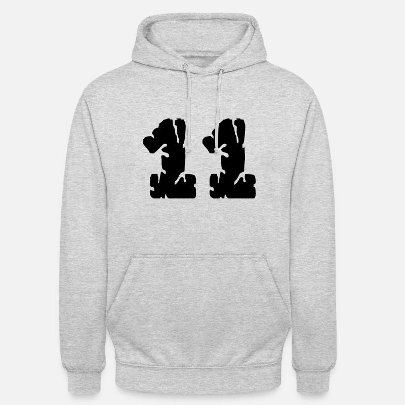 11 Maillot numéro - Sweat-shirt à capuche unisexe - gris clair chiné