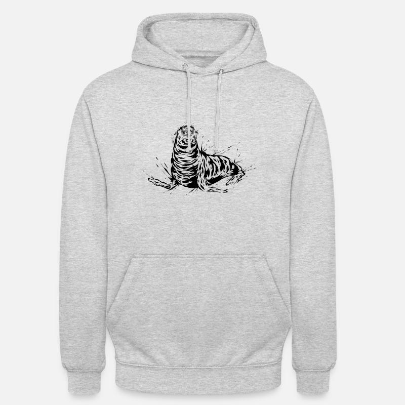 Foka - Bluza z kapturem typu unisex - jasnoszary melanż