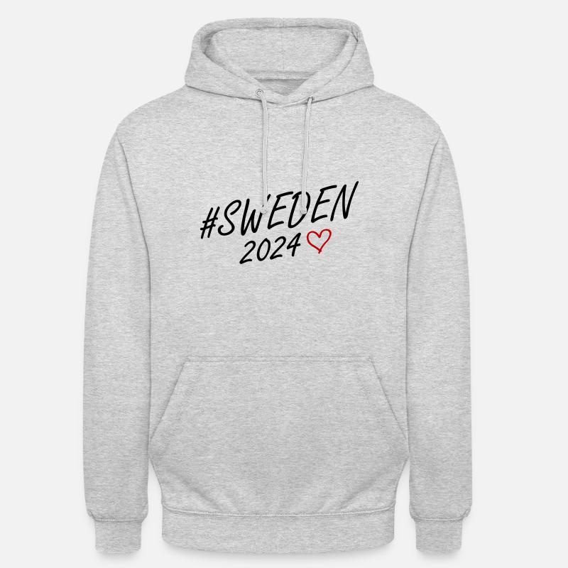 Suède 2024 Heart Trip - Sweat-shirt à capuche unisexe - gris clair chiné