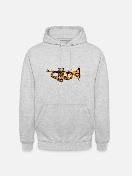 Trompete - Unisex Hoodie - Hellgrau meliert