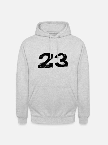 23 Maillot numéro - Sweat-shirt à capuche unisexe - gris clair chiné