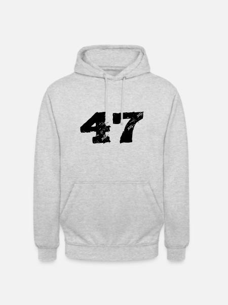 47 Numéro maillot - Sweat-shirt à capuche unisexe - gris clair chiné