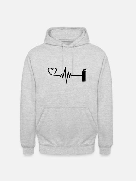 Oxygen Diving Pulse Heart - Unisex Hoodie - light heather grey