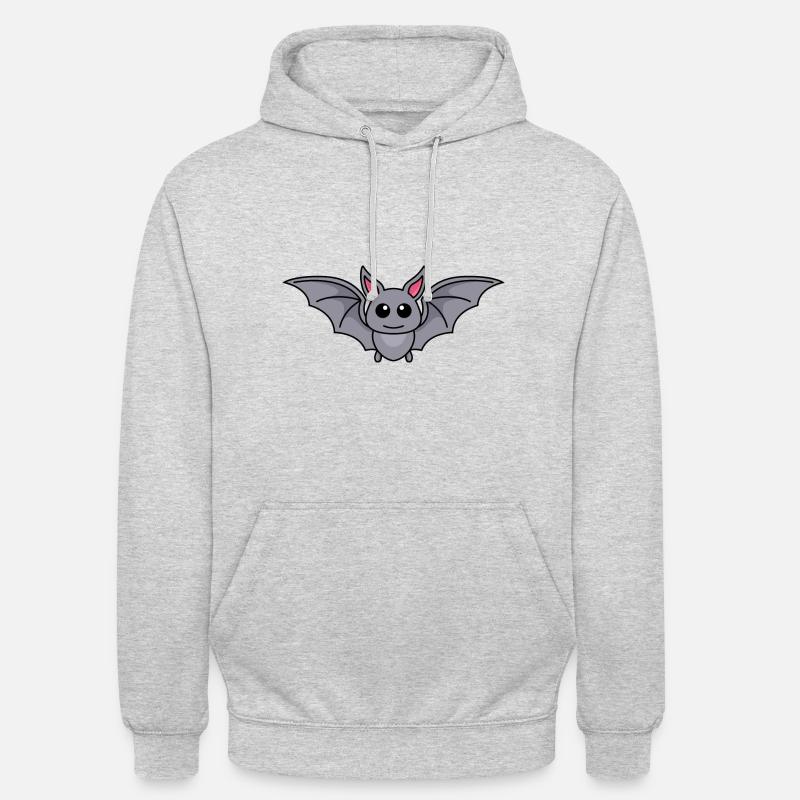 Fledermaus Comic Tier - Unisex Hoodie - Hellgrau meliert