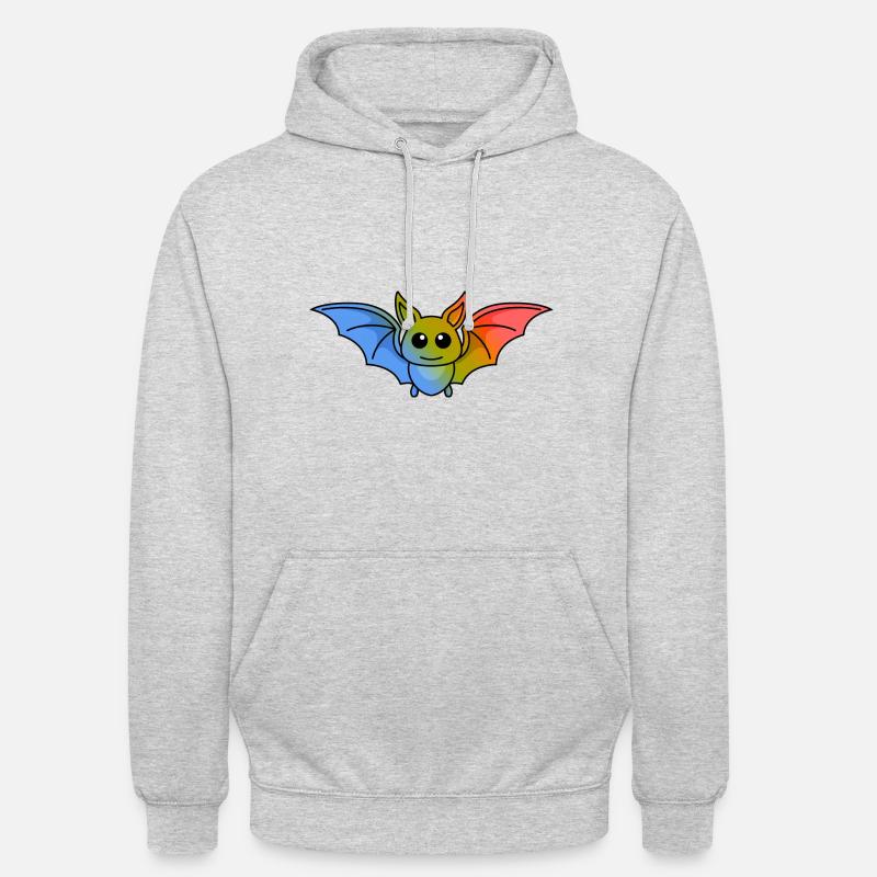 Fledermaus Comic Tier - Unisex Hoodie - Hellgrau meliert
