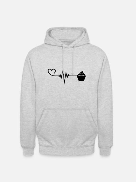Muffin Pulse Heart Love - Unisex Hoodie - light heather grey